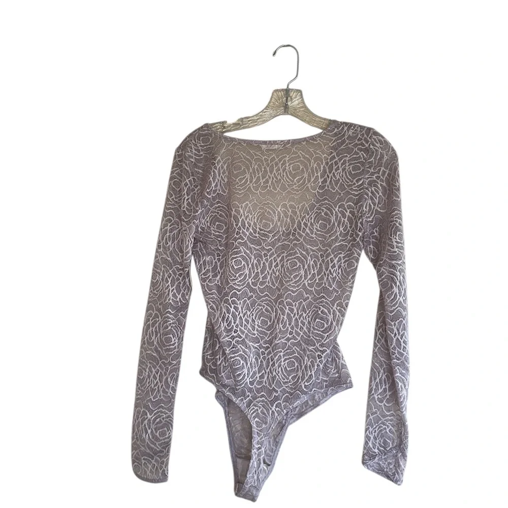 NWT Free People In My Head Sheer Lace Bodysuit Small, THIMBLE SMALL